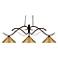 Phoenix 52"W Bronze and Satin Gold 3-Light Billiard Pendant