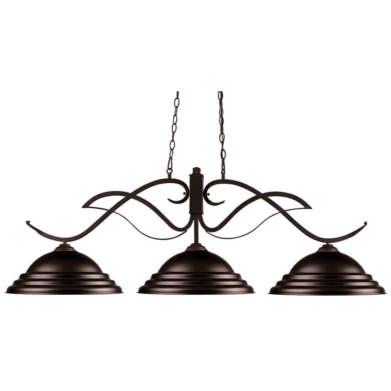 Image 1 Phoenix 54 3/4" Wide Bronze 3-Light Billiard Chandelier