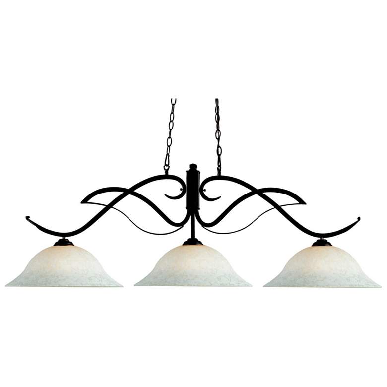 Image 1 Phoenix 54" Wide Bronze 3-Light Billiard Pendant