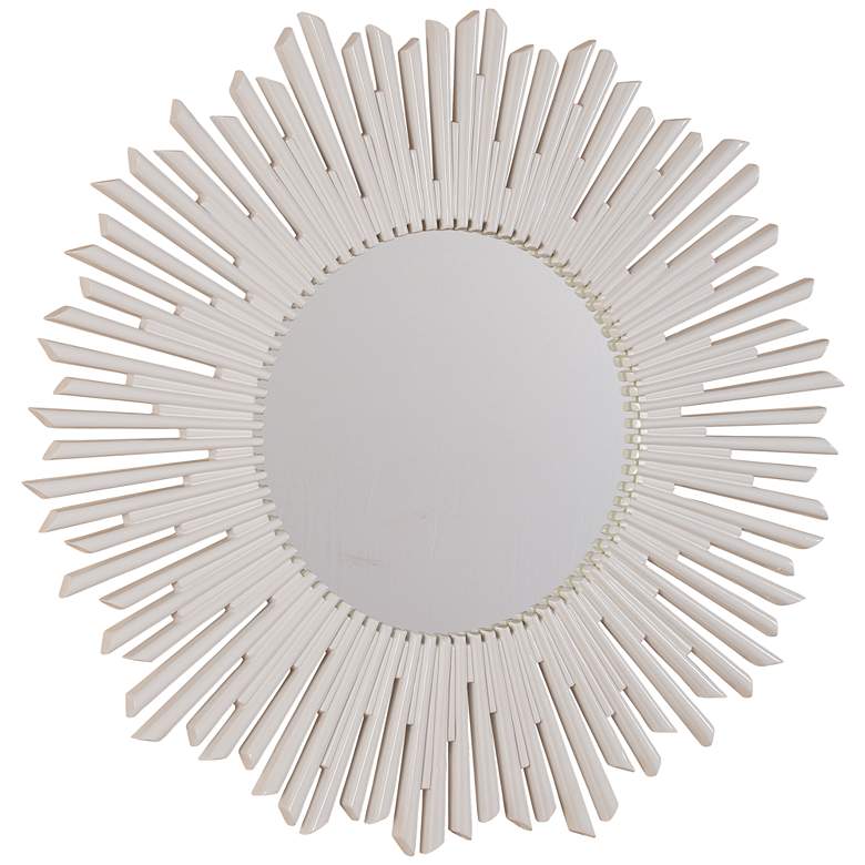 Image 1 Phoenix White 36 inch Sunburst Round Wall Mirror