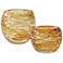 Phyllo Golden Small Thick Glass 4 1/4" High Vase