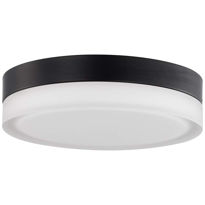 Image 1 Pi; 11 in.; Flush Mount LED Fixture; Black Finish with Etched Glass