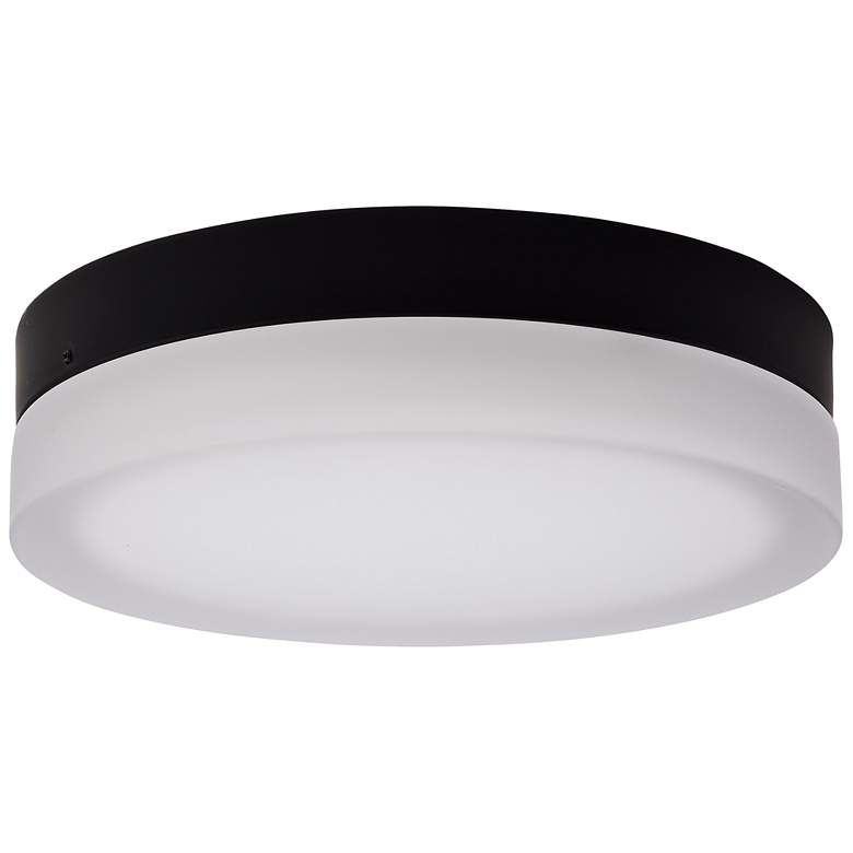 Image 1 Pi 11 Inch LED Flush Mount Black Finish, Frosted Etched Glass