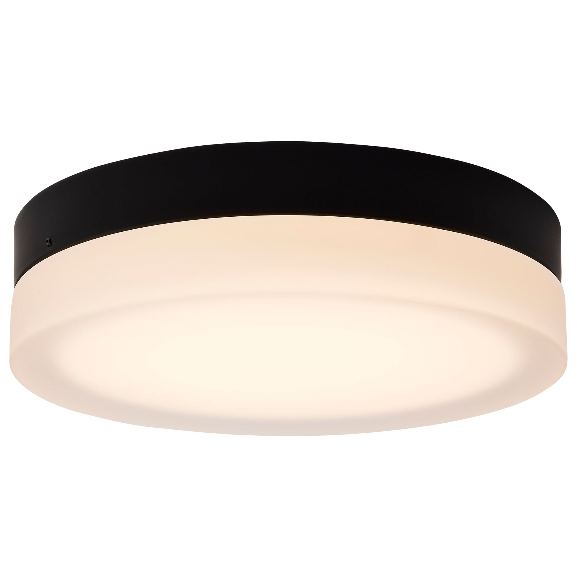 Image 2 Pi 11 Inch LED Flush Mount Black Finish, Frosted Etched Glass more views