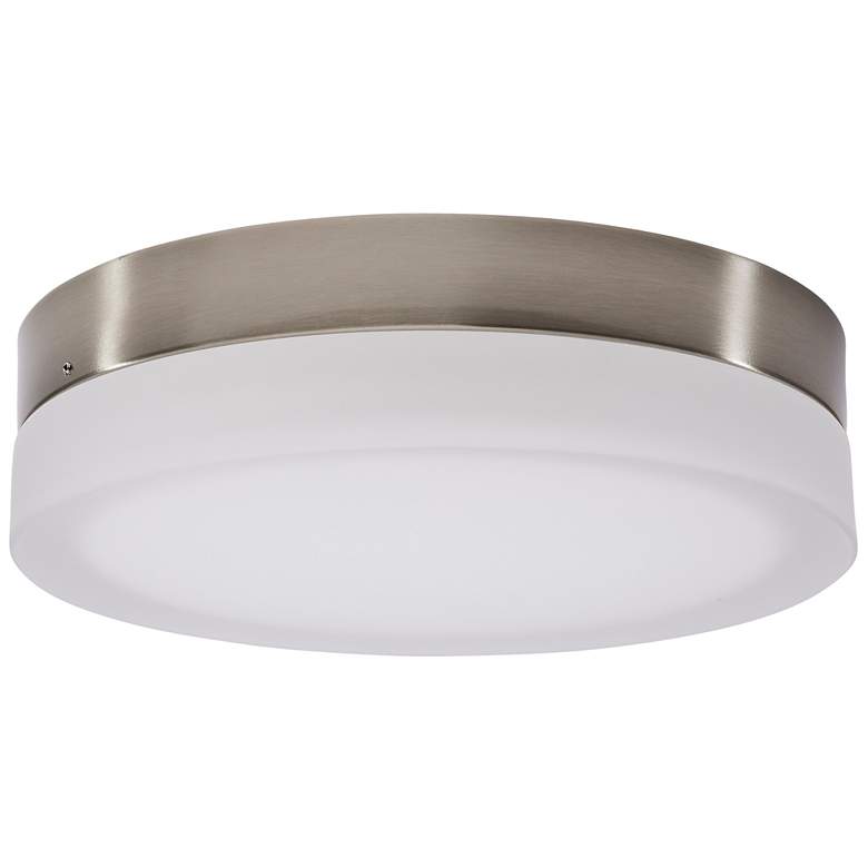 Image 1 Pi 11 Inch LED Flush Mount Brushed Nickel Finish, Frosted Etched Glass