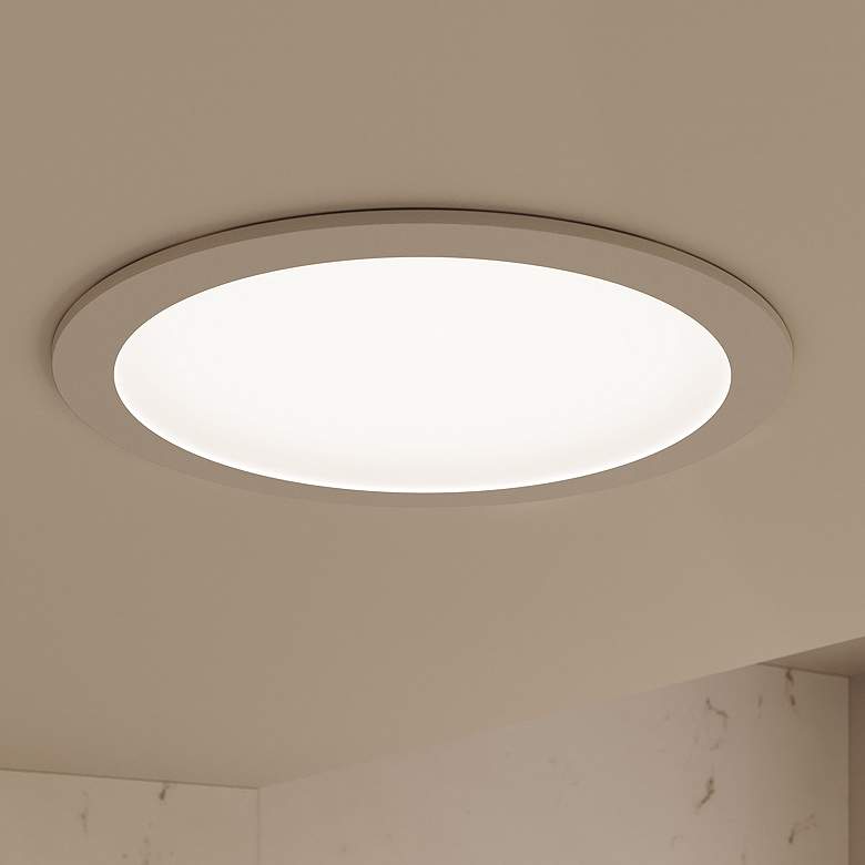 Image 1 Pi 12" Satin White Round Recessed LED Panel