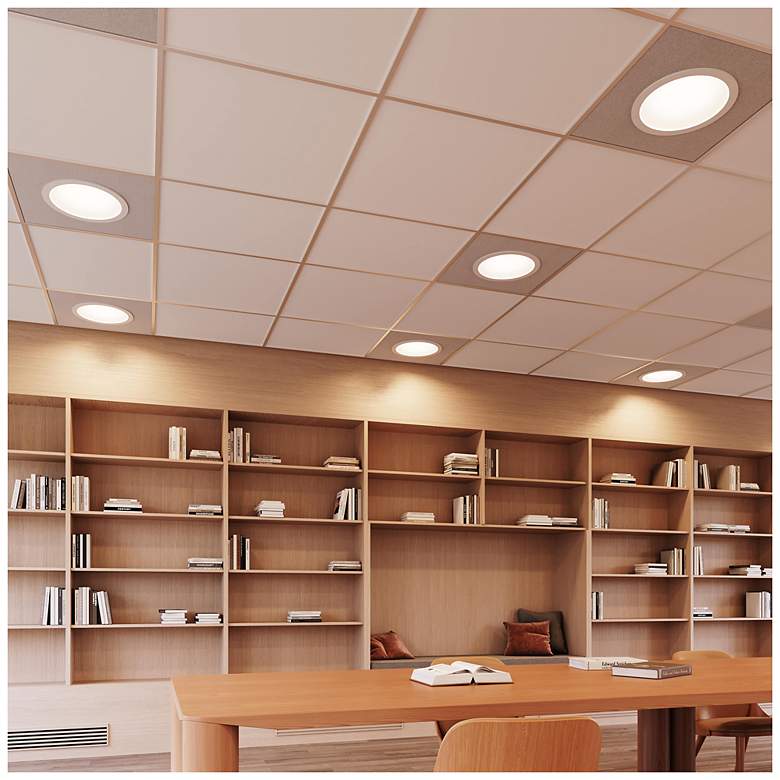 Image 3 Pi 12" Satin White Round Recessed LED Panel more views