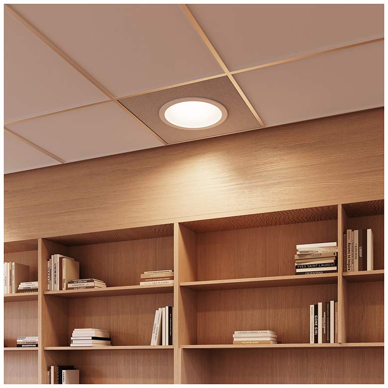Image 5 Pi 12" Satin White Round Recessed LED Panel more views
