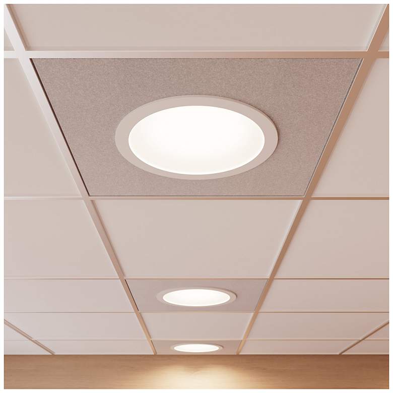 Image 7 Pi 12" Satin White Round Recessed LED Panel more views