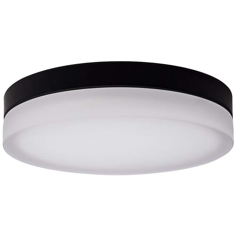 Image 1 Pi 14 Inch LED Flush Mount Black Finish, Frosted Etched Glass