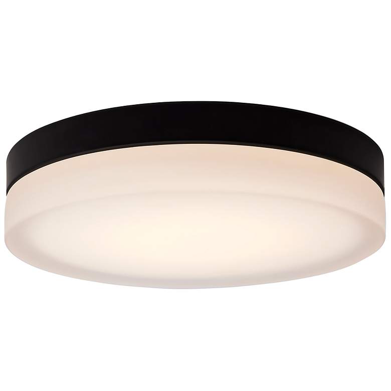 Image 2 Pi 14 Inch LED Flush Mount Black Finish, Frosted Etched Glass more views