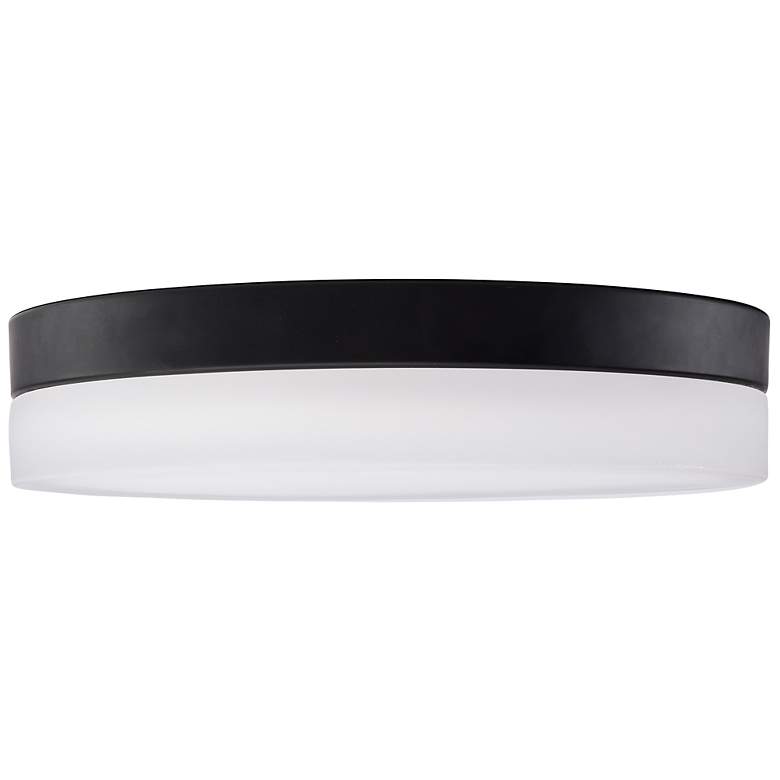Image 3 Pi 14 Inch LED Flush Mount Black Finish, Frosted Etched Glass more views