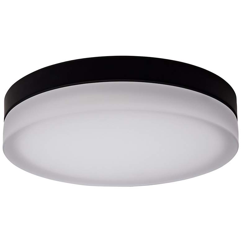 Image 4 Pi 14 Inch LED Flush Mount Black Finish, Frosted Etched Glass more views