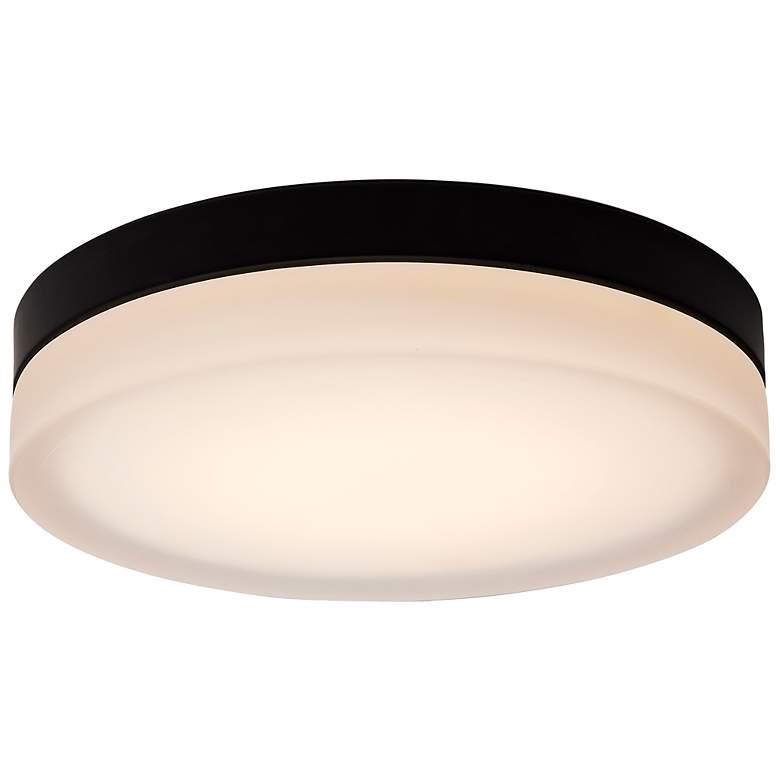 Image 5 Pi 14 Inch LED Flush Mount Black Finish, Frosted Etched Glass more views