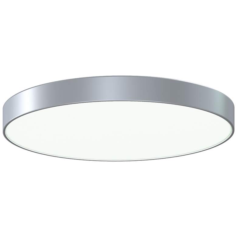 Image 1 Pi 23 3/4 inchW Bright Satin Aluminum Round LED Ceiling Light