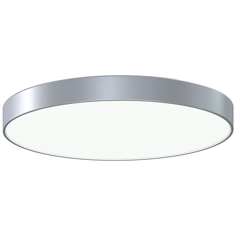 Image 1 Pi 23 3/4"W Bright Satin Aluminum Round LED Ceiling Light