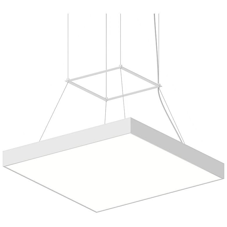 Image 1 Pi 24" Wide Satin White 3000K LED Square Pendant