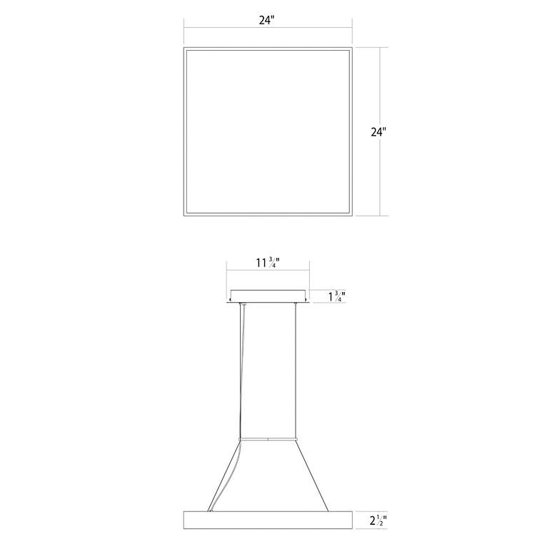 Image 2 Pi 24" Wide Satin White 3500K LED Square Pendant more views