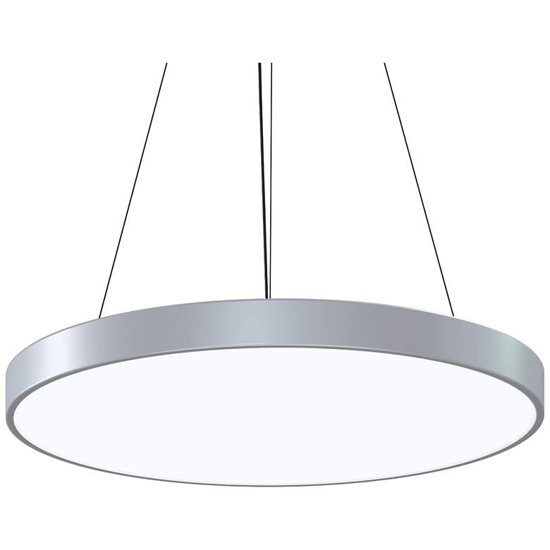 Image 1 Pi 30" Round LED Pendant w/20' Cord (3500K) - Satin Aluminum