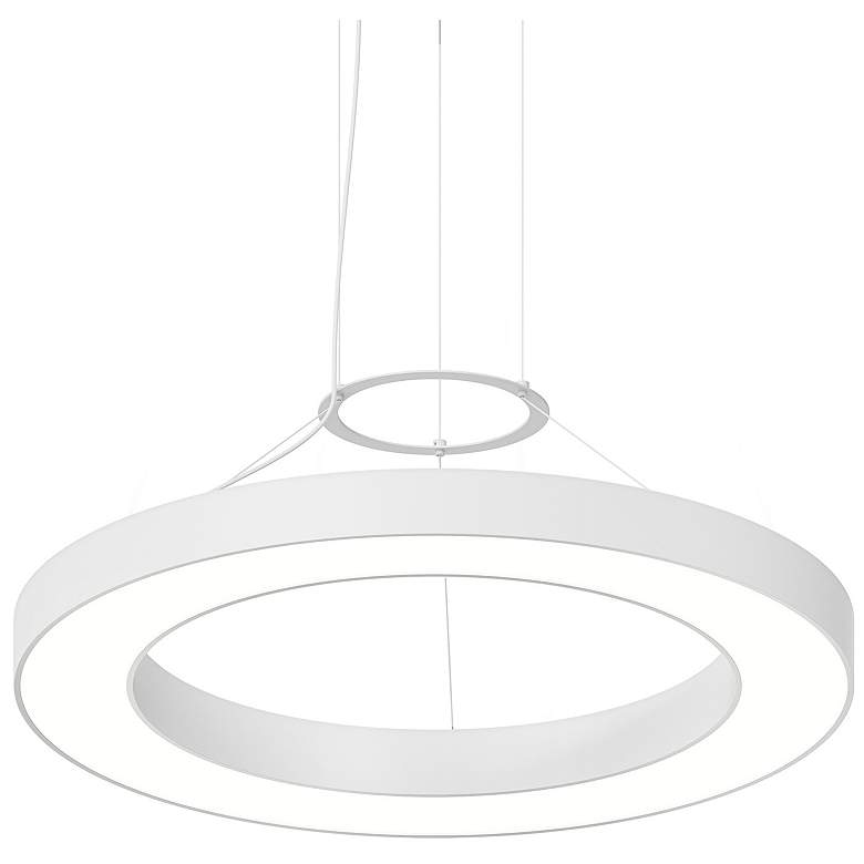 Image 1 Pi 30" Wide Satin White 3000K LED Round Ring Pendant