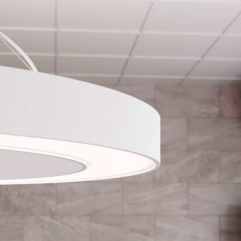 Image 6 Pi 30" Wide Satin White 3000K LED Round Ring Pendant more views