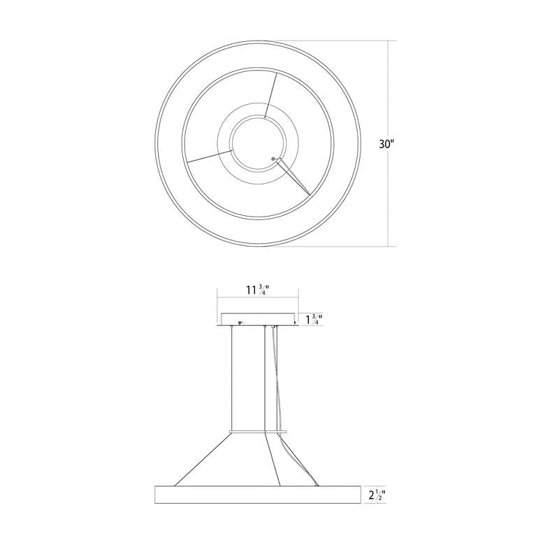 Image 7 Pi 30" Wide Satin White 3000K LED Round Ring Pendant more views