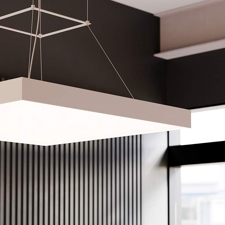 Image 3 Pi 30" Wide Satin White 3000K LED Square Pendant more views