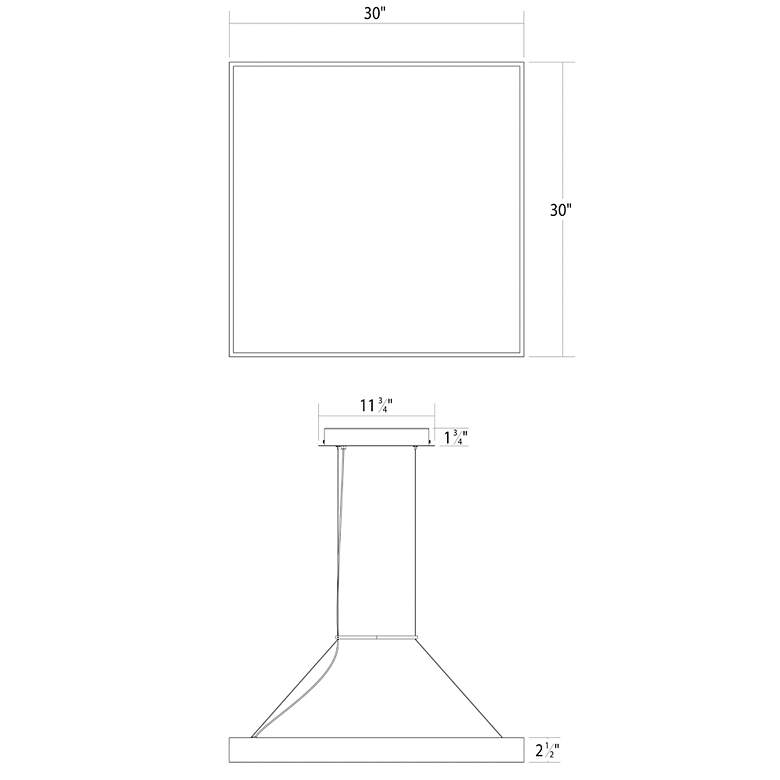 Image 4 Pi 30" Wide Satin White 3000K LED Square Pendant more views