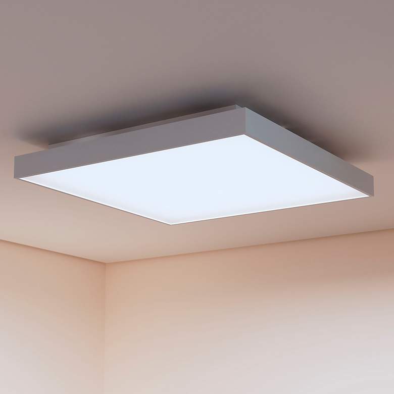 Image 1 Pi 30" Wide Satin White 3000K LED Square Surface Mount