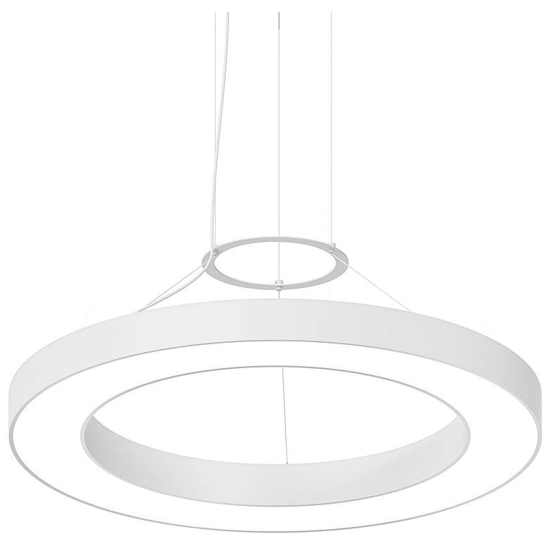 Image 1 Pi 30" Wide Satin White 3500K LED Round Ring Pendant