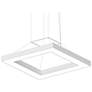 1_Pi 30" Wide Satin White 3500K LED Square Ring Pendant