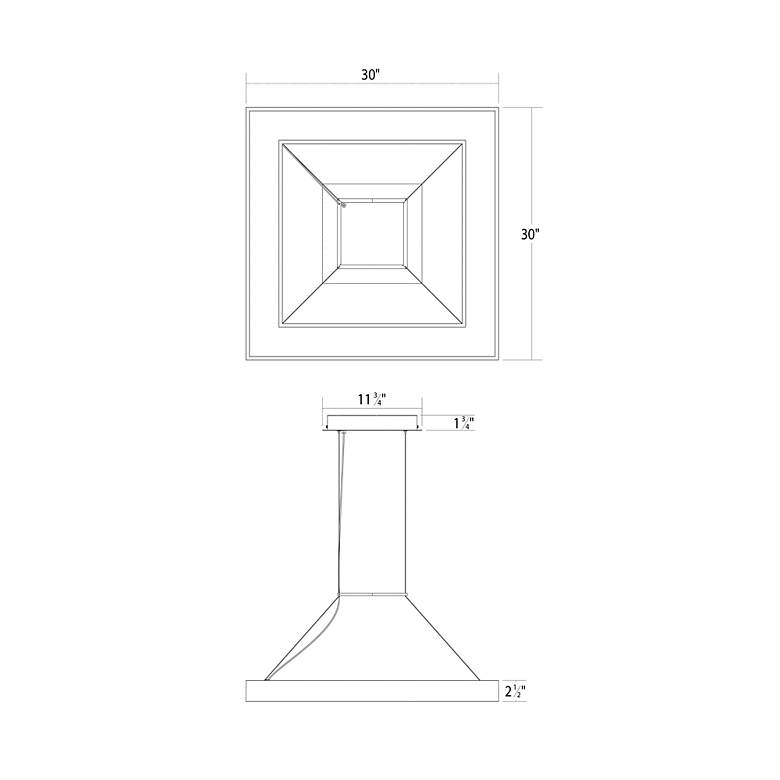 Image 6 Pi 30" Wide Satin White 3500K LED Square Ring Pendant more views