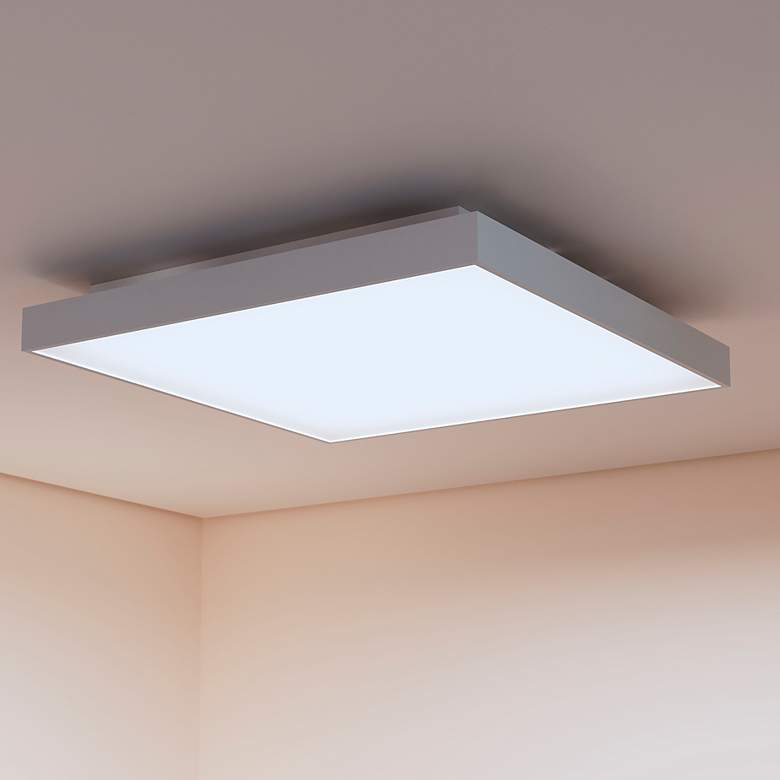 Image 1 Pi 30" Wide Satin White 3500K LED Square Surface Mount