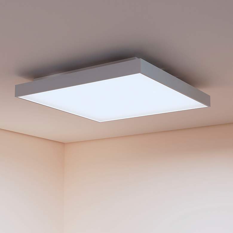 Image 5 Pi 30" Wide Satin White 3500K LED Square Surface Mount more views
