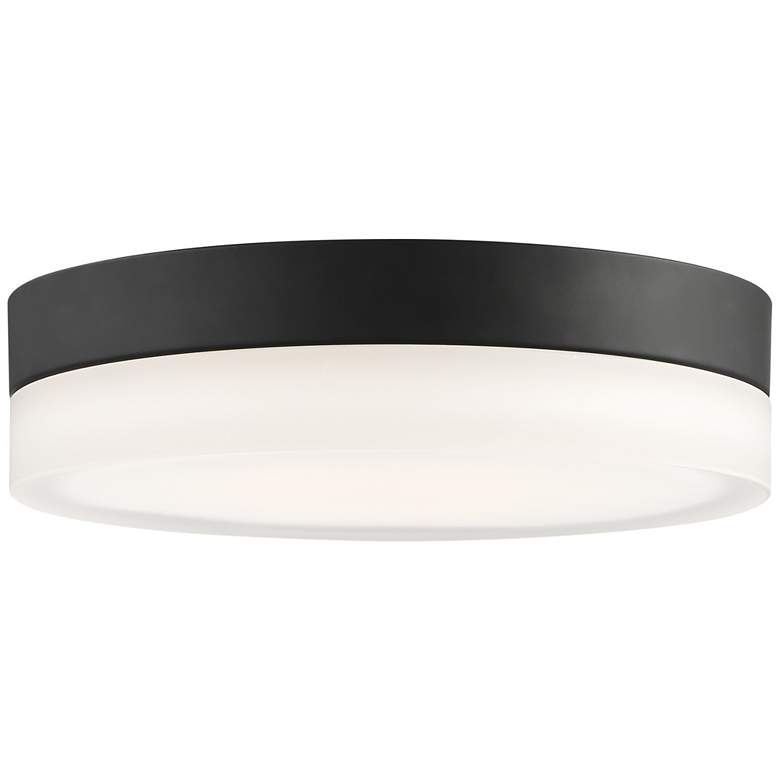 Image 1 Pi; 9 in.; Flush Mount LED Fixture; Black Finish with Etched Glass