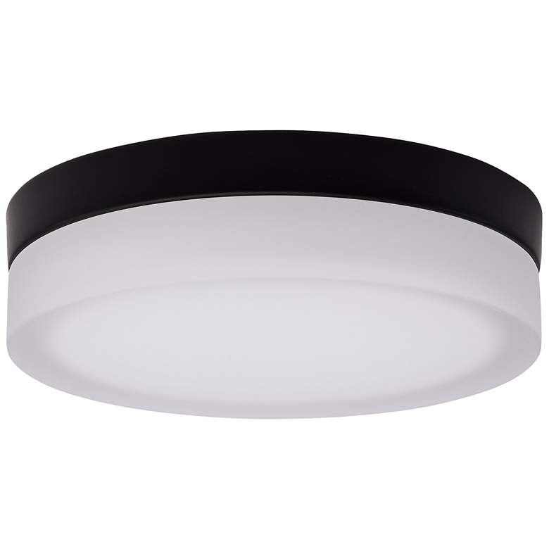 Image 1 Pi 9 Inch LED Flush Mount Black Finish, Frosted Etched Glass
