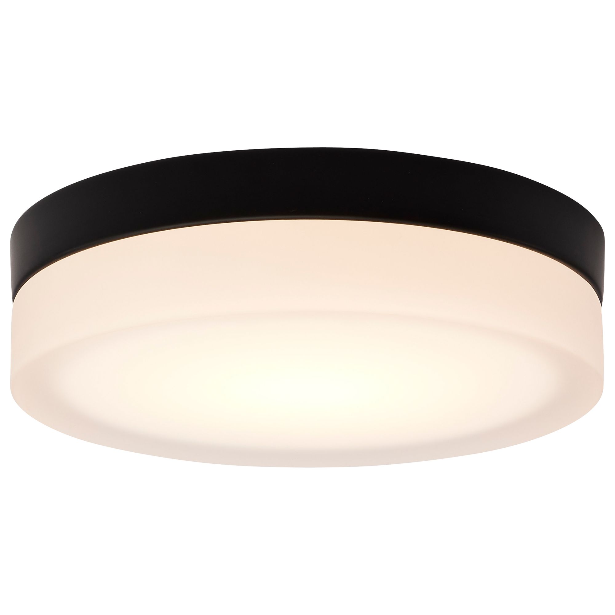 Image 2 Pi 9 Inch LED Flush Mount Black Finish, Frosted Etched Glass more views