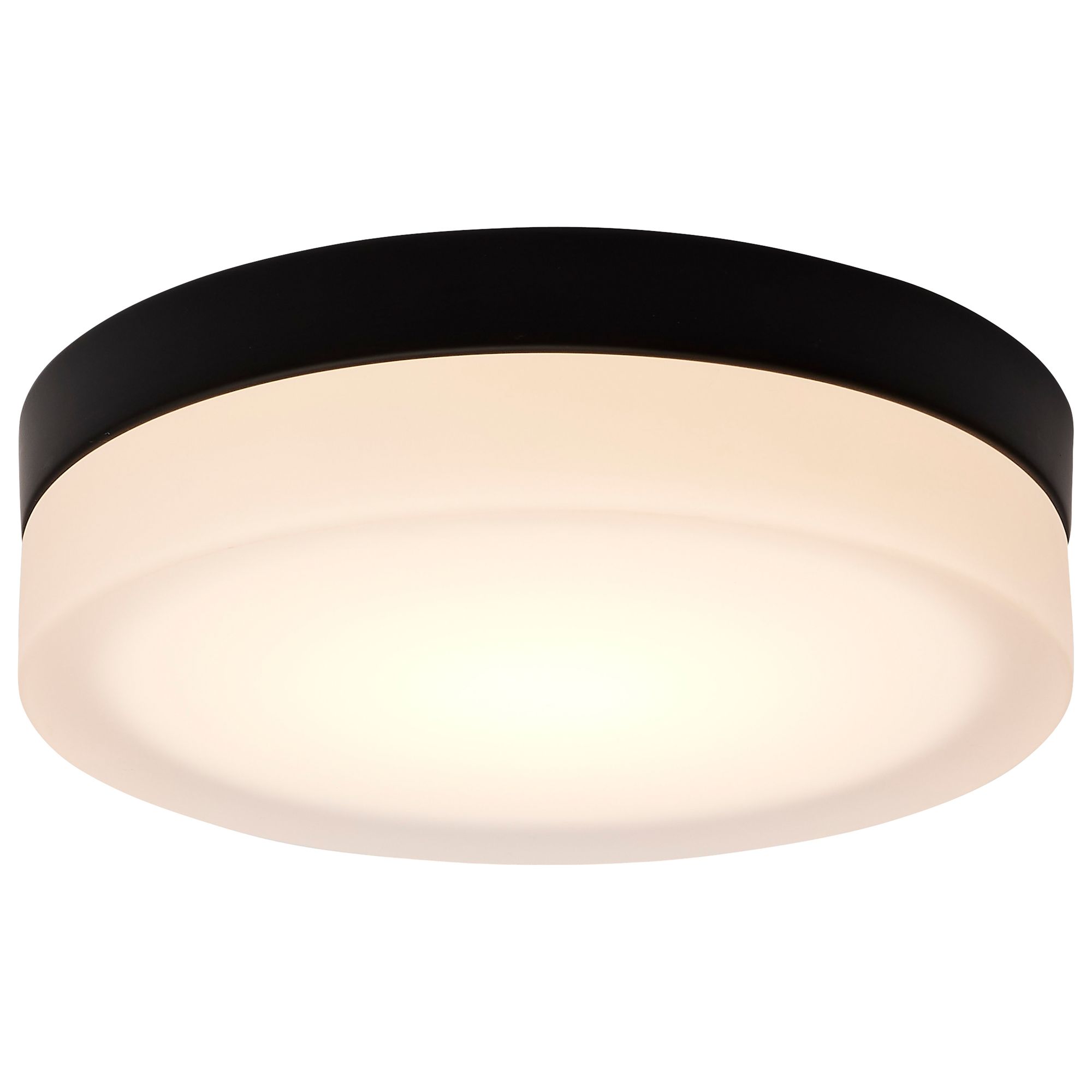 Image 6 Pi 9 Inch LED Flush Mount Black Finish, Frosted Etched Glass more views
