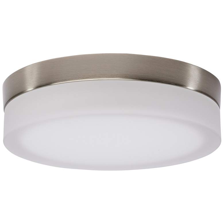 Image 1 Pi 9 Inch LED Flush Mount Brushed Nickel Finish, Frosted Etched Glass