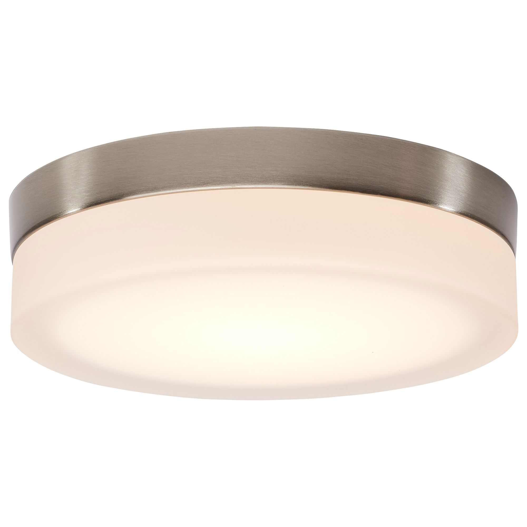 Image 2 Pi 9 Inch LED Flush Mount Brushed Nickel Finish, Frosted Etched Glass more views