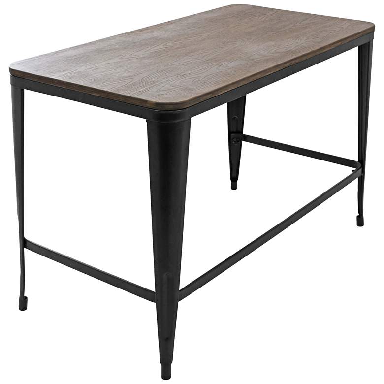 Image 2 Pia 47 1/4 inch Wide Espresso Wood and Black Metal Desk