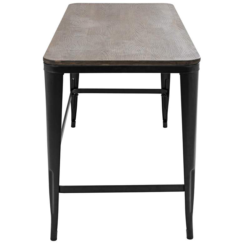 Image 3 Pia 47 1/4 inch Wide Espresso Wood and Black Metal Desk more views