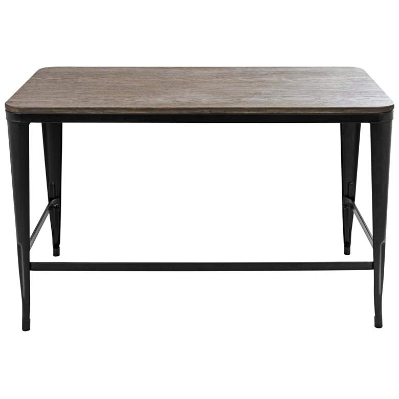Image 4 Pia 47 1/4 inch Wide Espresso Wood and Black Metal Desk more views