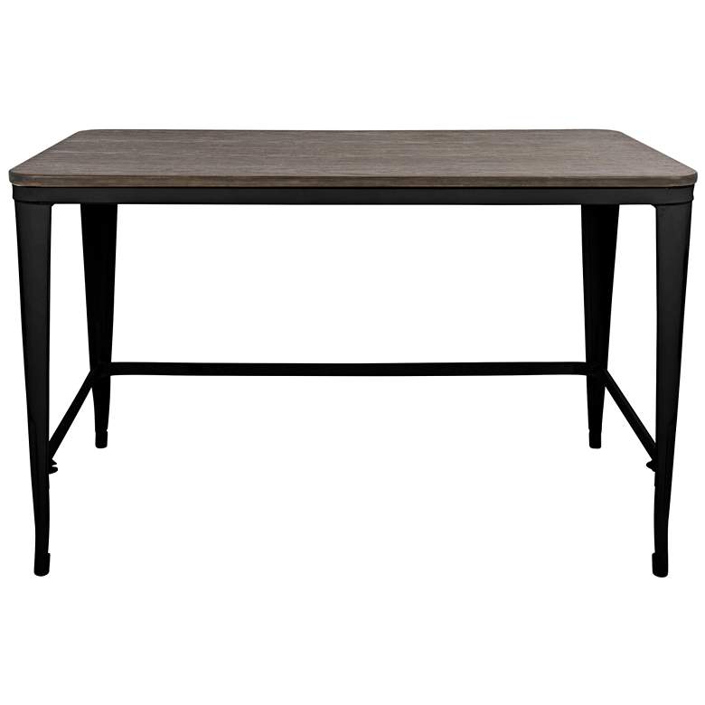 Image 5 Pia 47 1/4 inch Wide Espresso Wood and Black Metal Desk more views