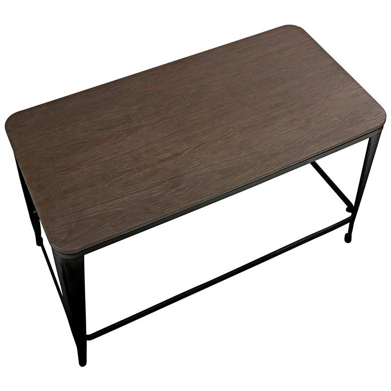 Image 6 Pia 47 1/4 inch Wide Espresso Wood and Black Metal Desk more views
