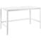 Pia 47 1/4" Wide White Finish Glass Top Modern Desk