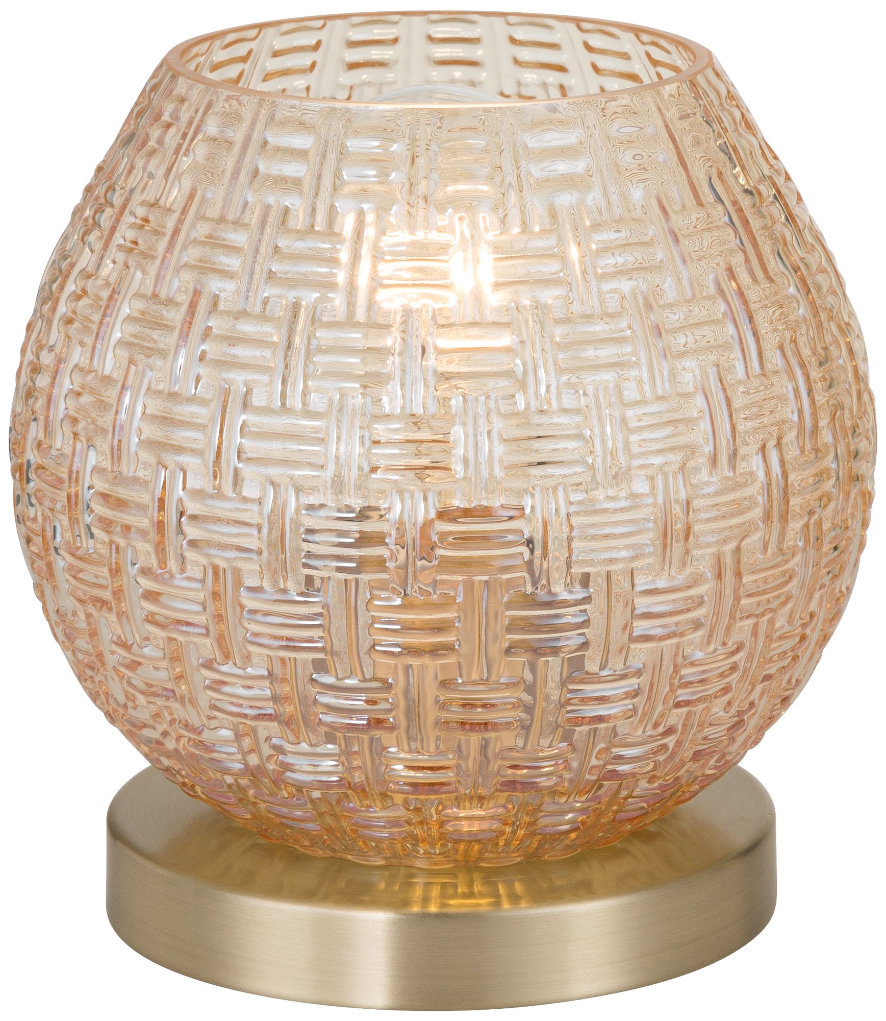 Image 3 Pia 7 1/2" High Amber Weave Glass Globe Accent Lamp