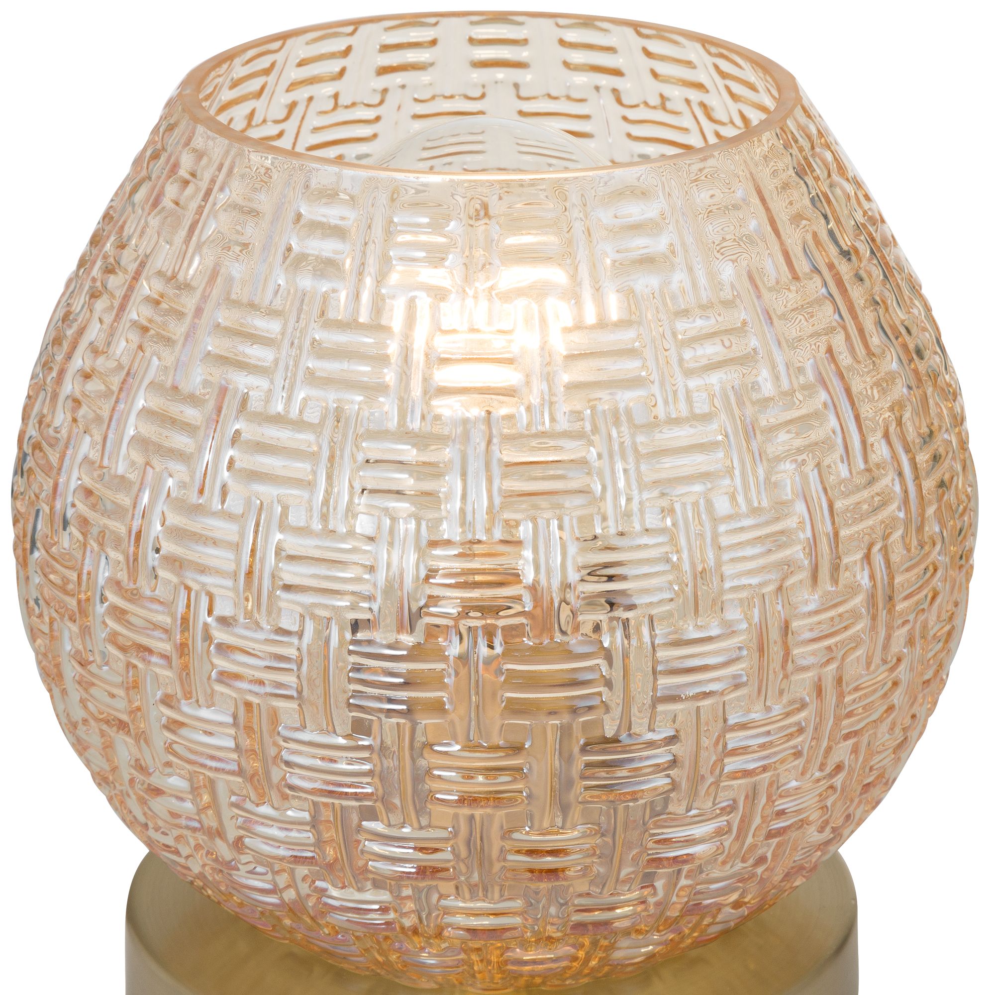 Image 4 Pia 7 1/2" High Amber Weave Glass Globe Accent Lamp more views
