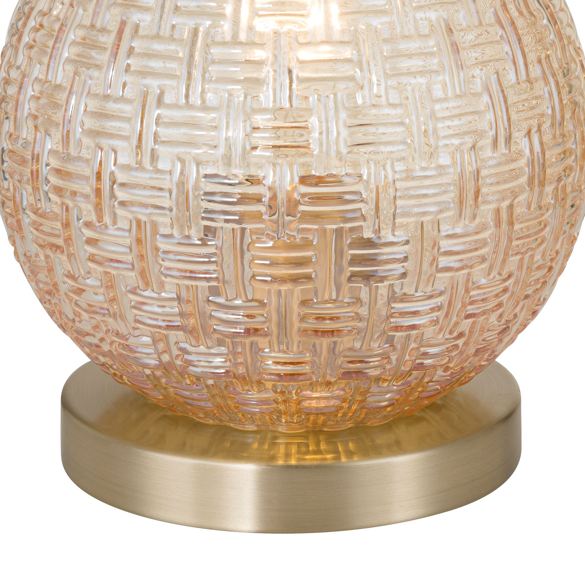 Image 5 Pia 7 1/2" High Amber Weave Glass Globe Accent Lamp more views