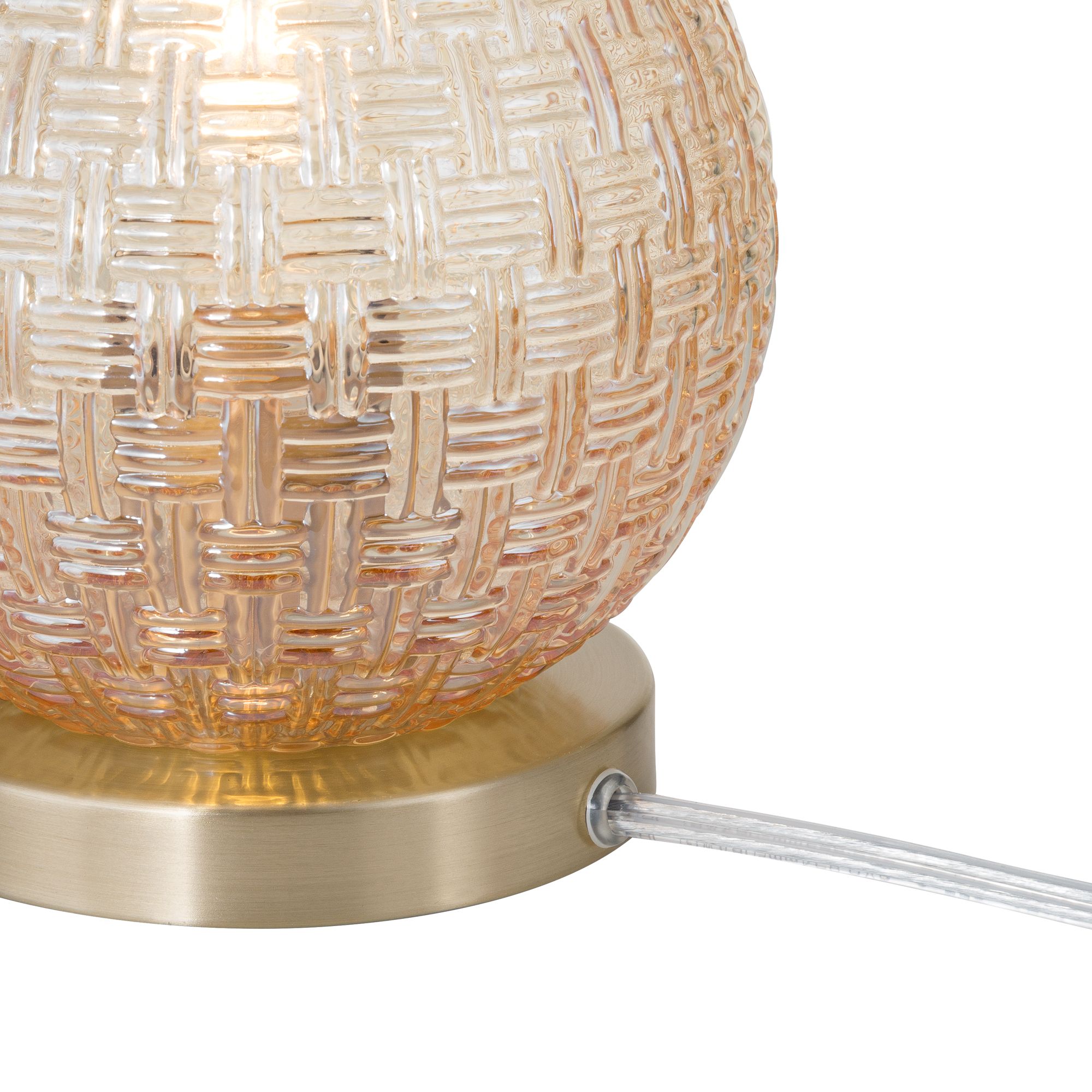 Image 6 Pia 7 1/2" High Amber Weave Glass Globe Accent Lamp more views